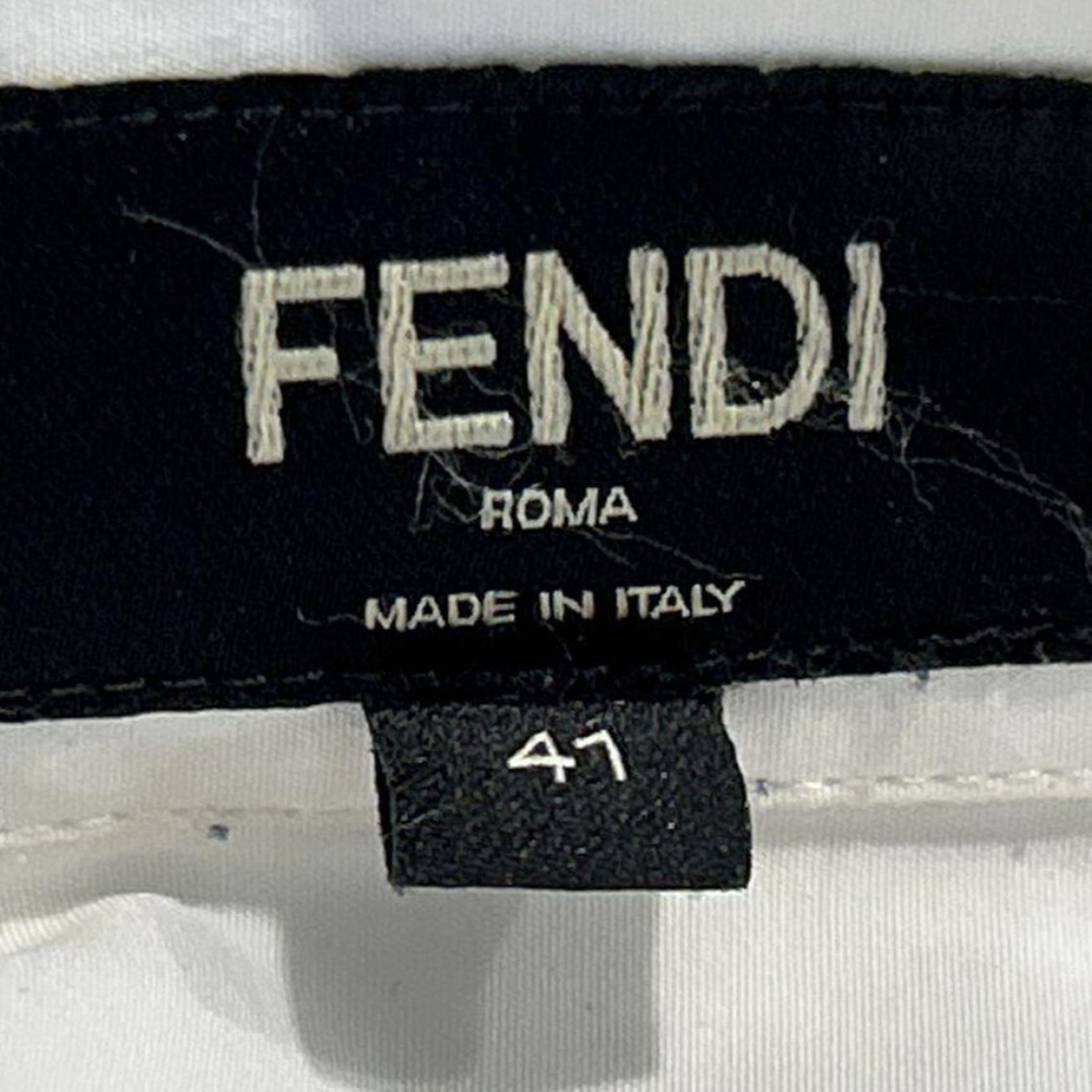 Fendi Roma Authentic Mens White Cotton Short Sleeve Collared Dress Shirt Size 41 - Picture 14 of 14